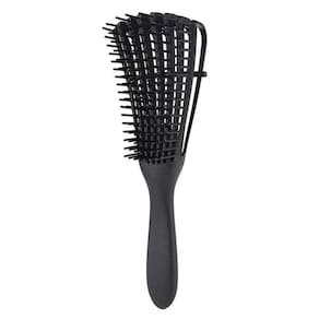 Escova Polvo Cachos Desembaraço Cabelos Encaracolados Preto