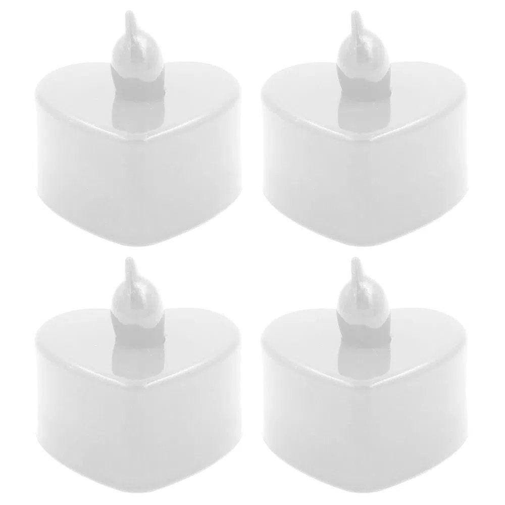 Kit 4 Velas De Coração Com Led