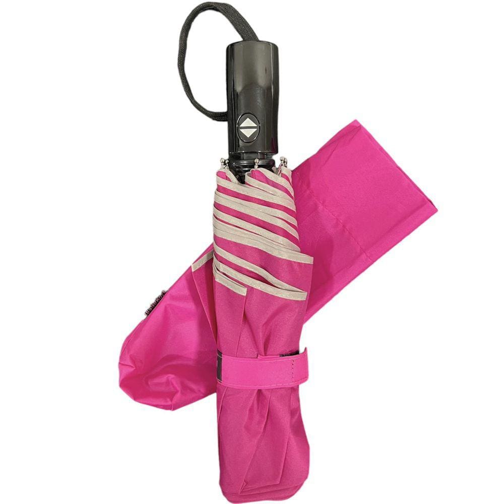 Guarda Chuva Voyagem Abre E Fecha Automático Fibra Rosa