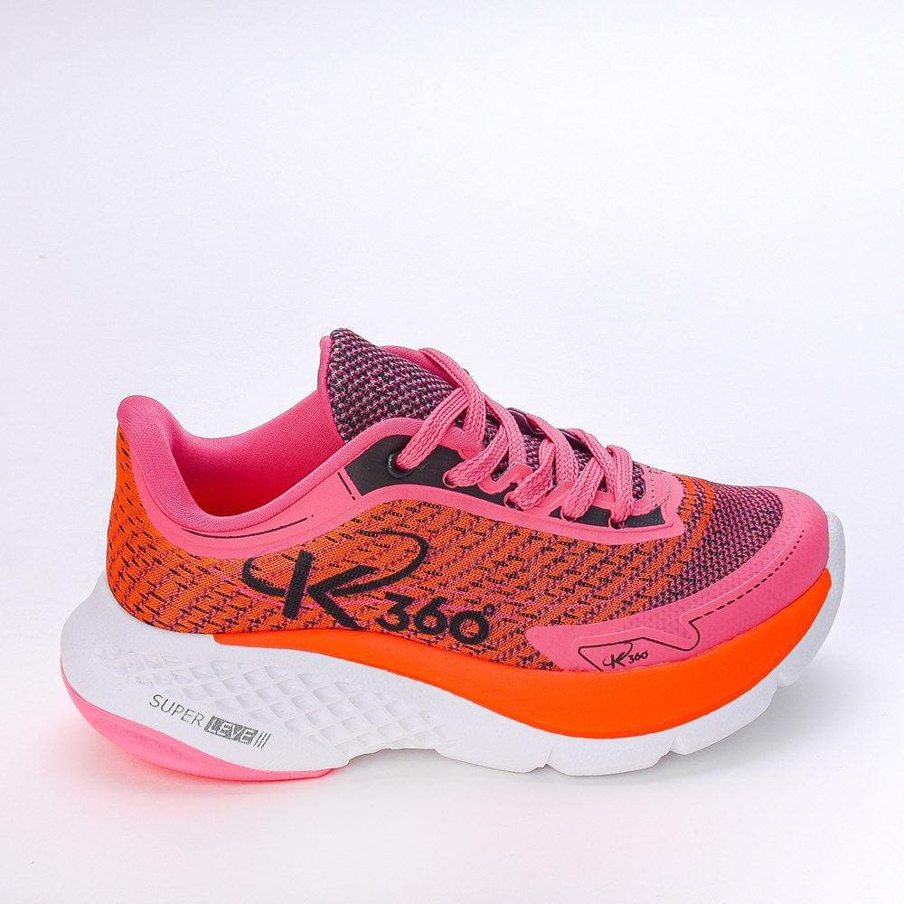 Tênis Infantil Feminino Esportivo Super Leve Pink Laranja