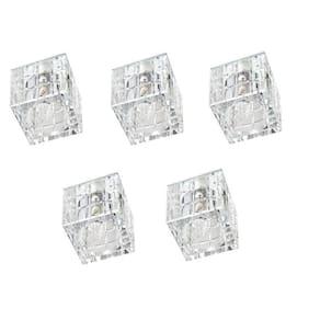 5 Spot Embutir Cristal K9 7Cm Quadrado Quarto Ac974