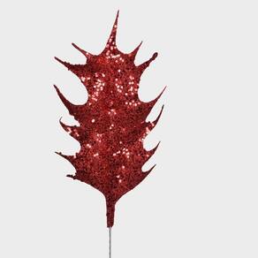 Folha Chifre De Veado Com Glitter Vermelho 50133-009