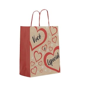 Sacola Kraft Sacola De Presente Dia Das Mães Tam Gg 30 Un