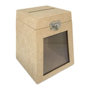 Urna P Mdf Com Fecho Cadeado Em Acrilico 15X13X13 Cm