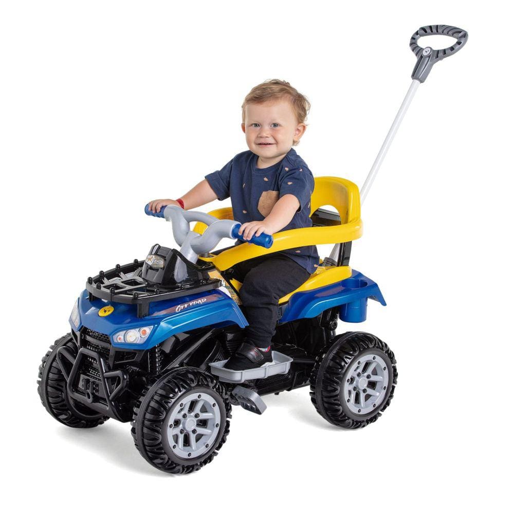 Carrinho Bebe Infantil com pedal empurrador Azul Cross Up Calesita