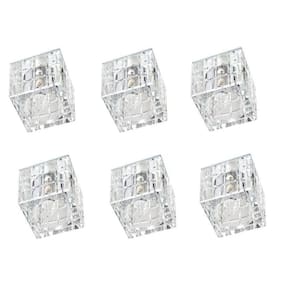 6 Spot Para Gesso Cristal K9 Embutir Quadrado 7Cm Ac974