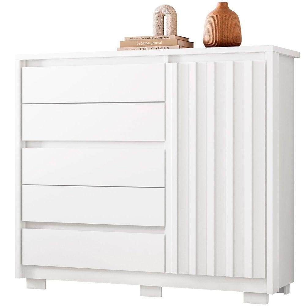 Cômoda Sapateira Duello 5 Gavetas 1 Porta