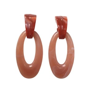 Brinco Resina Pêndulo Laranja Armazém Rr Bijoux