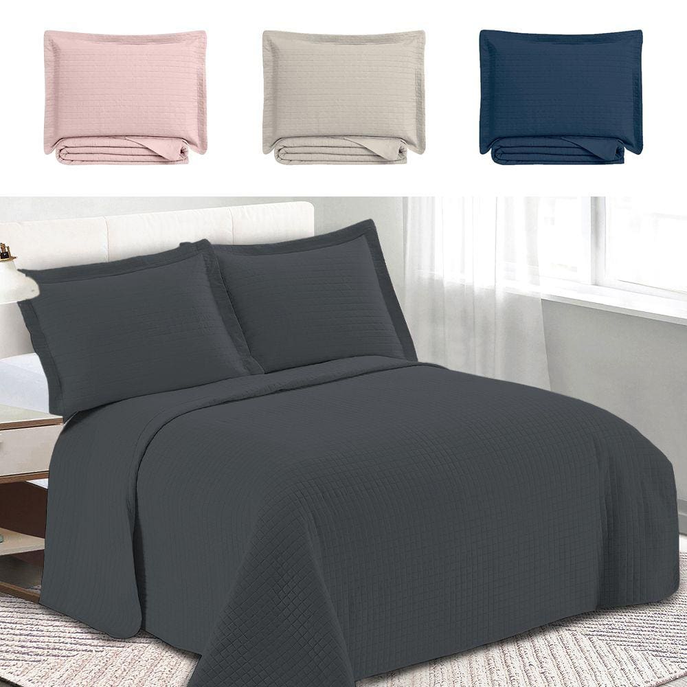 Colcha Cobre Leito King kit 3 peças Dupla Face Microfibra Soft Ultrassônico - Camesa