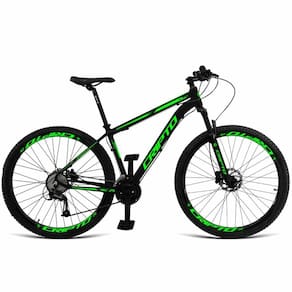 Bicicleta Aro 29 Cripto 21 Marchas Freios Disco C- Suspensão - Preto-verde - 19" Preto-verde