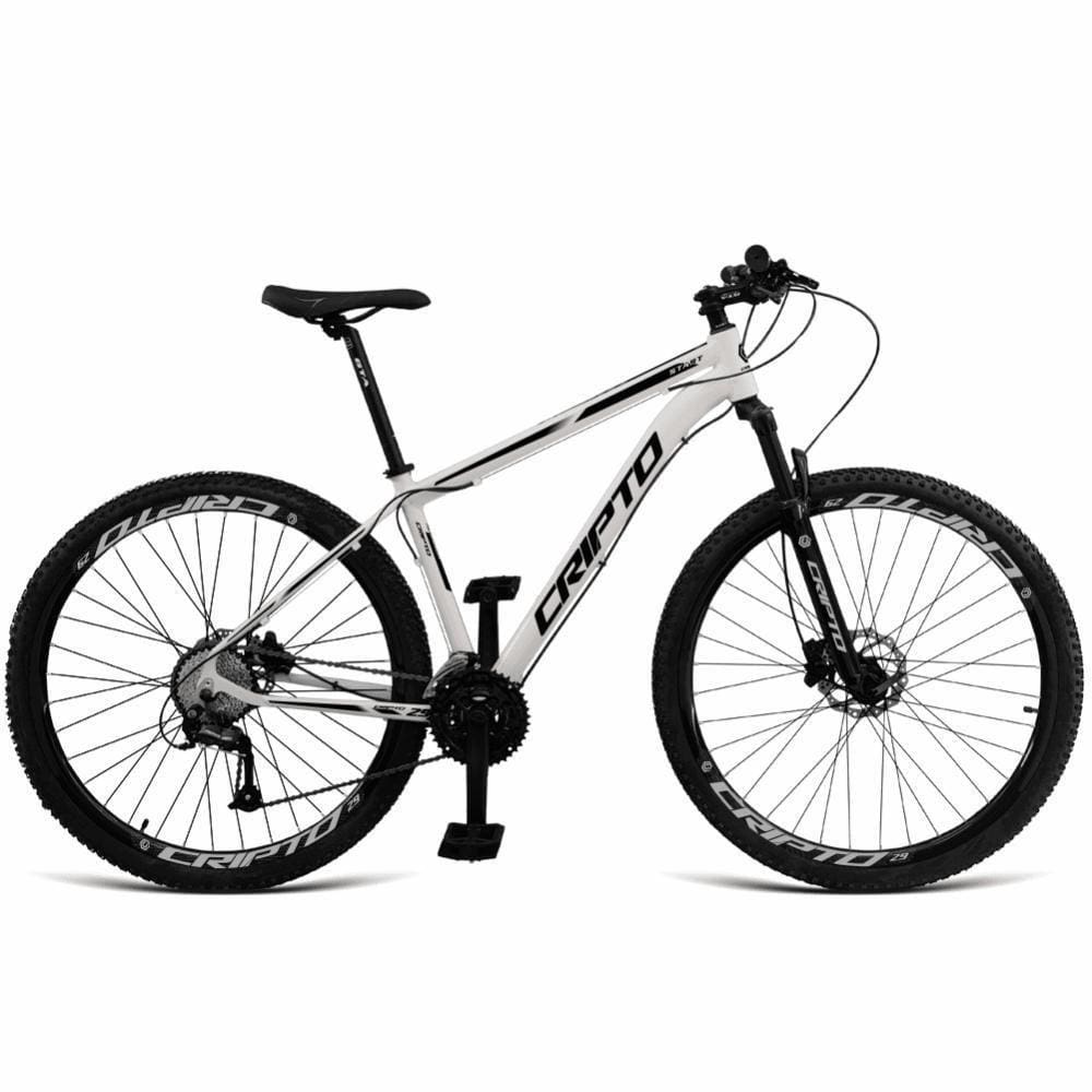 Bicicleta Aro 29 Cripto 27v Shimano Fr. Hidraulico Trava-k7 - Branco-preto - 19" Branco-preto