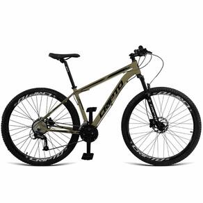 Bicicleta Aro 29 Cripto 27v Shimano Fr. Hidraulico Trava-k7 - 21" Verde Militar-preto