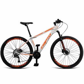 Bicicleta Aro 29 Cripto 24 Marchas Shimano E Freios A Disco - Branco-laranja - 17" Branco-laranja