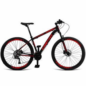 Bicicleta Aro 29 Cripto 24v Shimano Fr. Hidraulico-trava-k7 - Preto-vermelho - 19" Preto-vermelho