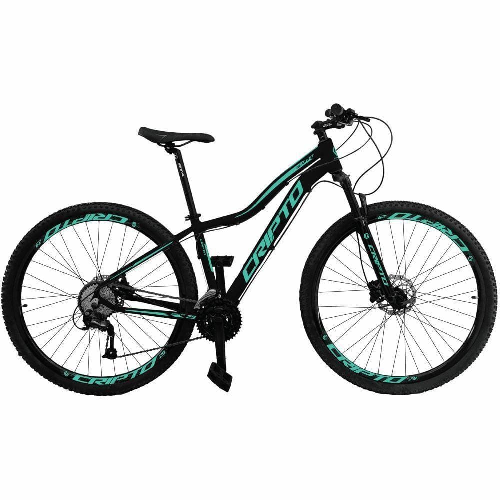 Bicicleta Aro 29 Cripto 24v Shimano Fr. Hidraulico Trava-k7 - Preto-verde - 17” Preto-verde