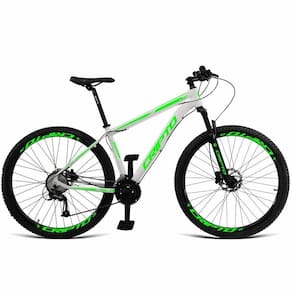 Bicicleta Aro 29 Cripto 24 Marchas Freios Disco E Suspensão - Branco-verde - 21" Branco-verde