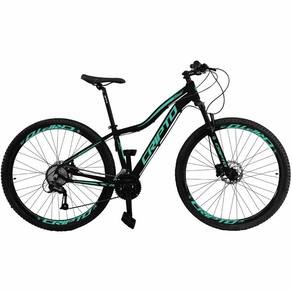Bicicleta Aro 29 Cripto 24 Vel Freio Hidráulico E Suspensão - Preto-verde - 17" Preto-verde