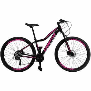 Bicicleta Aro 29 Cripto 27 Marchas Freio Hidráulico Trava K7 - Preto-rosa - 17" Preto-rosa