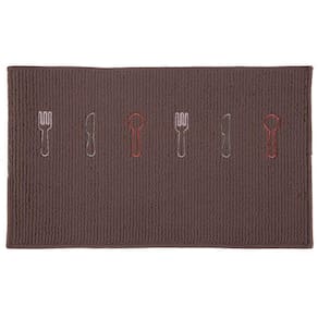 Tapete de Cozinha Vizapi Posate 40x60cm Marrom Castor