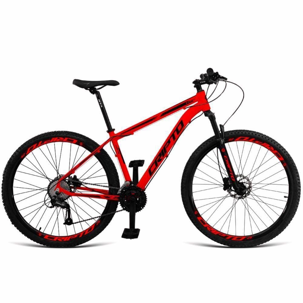 Bicicleta Aro 29 Cripto 27v Shimano Fr. Hidraulico Trava-k7 - Vermelho-preto - 21” Vermelho-preto