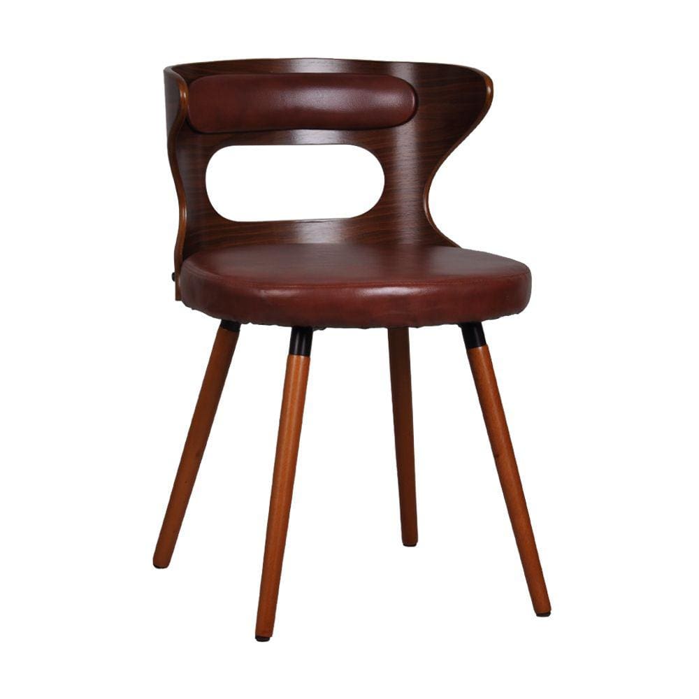 Cadeira de Jantar Lara Marrom Terracota Pés Palito de Madeira - D`Rossi