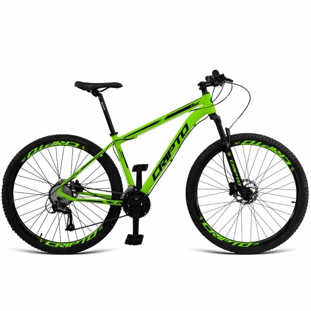 Bicicleta Aro 29 Cripto 24 Marchas Shimano E Freios A Disco - Verde-preto - 19" Verde-preto