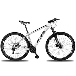 Bicicleta Aro 29 Ksw 2x9v Shimano Hidráulico Trava K7 11-40 - Branco-preto - 19" Branco-preto