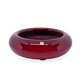 Vaso Bacia Decorativo Redondo em Fibra Vermelho Lira P 8 Cm B02 - D`Rossi