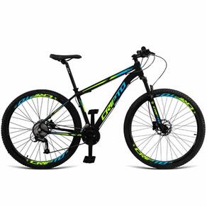 Bicicleta Aro 29 Cripto 21 Marchas Freios Disco C- Suspensão - 21" Preto-verde E Azul