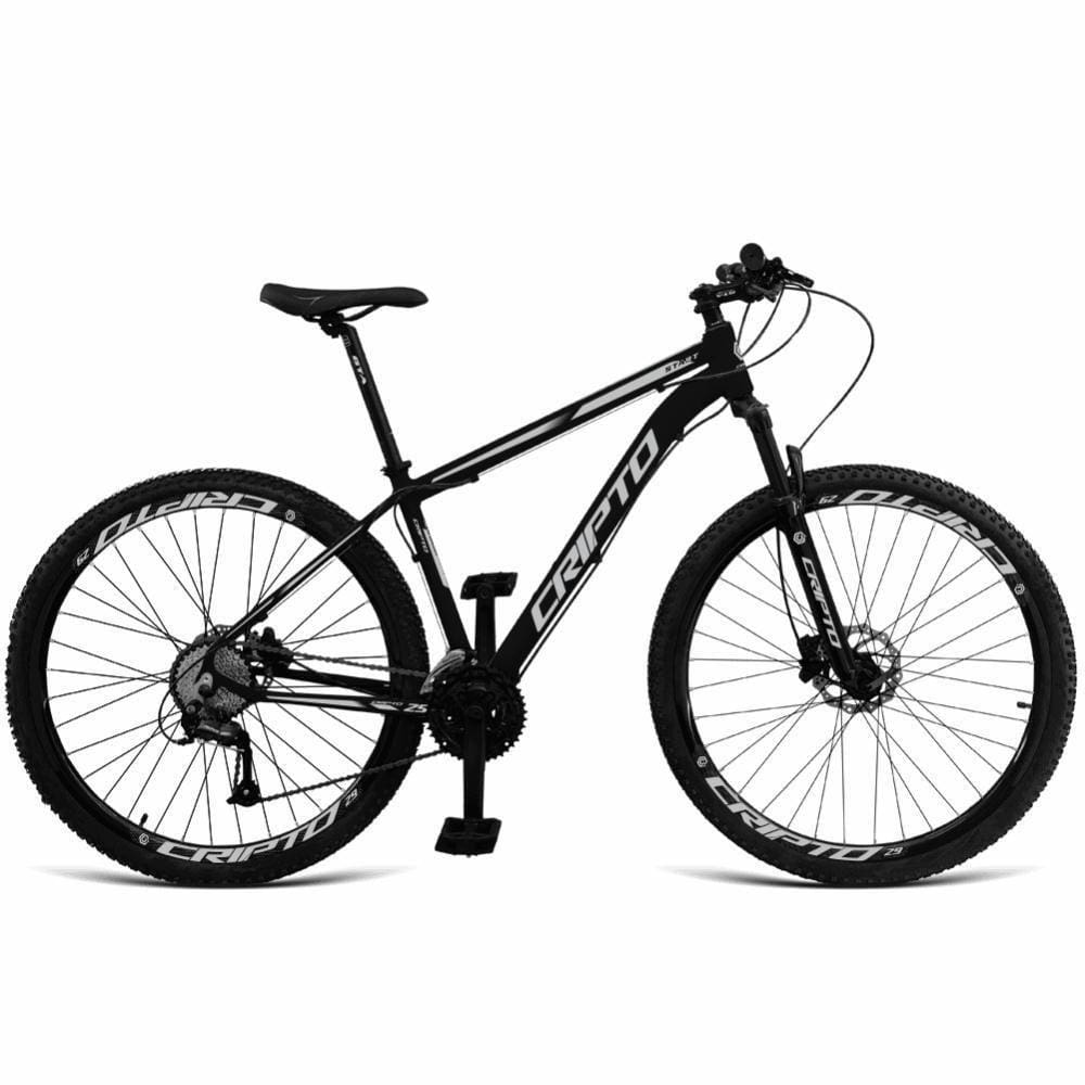 Bicicleta Aro 29 Cripto 24 Marchas Freios Disco E Suspensão - Preto-prata - 19" Preto-prata