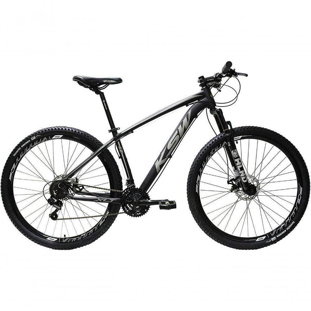 Bicicleta Aro 29 Ksw 24v Shimano, Freio Hidraulico, Trava-k7 - Preto-prata - 15" Preto-prata