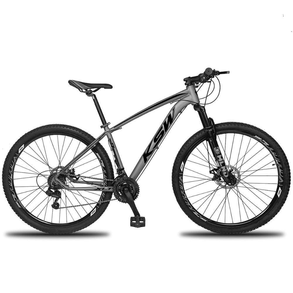 Bicicleta Aro 29 Ksw 21v Com Suspensão E Freios A Disco - Grafite-preto - 17" Grafite-preto