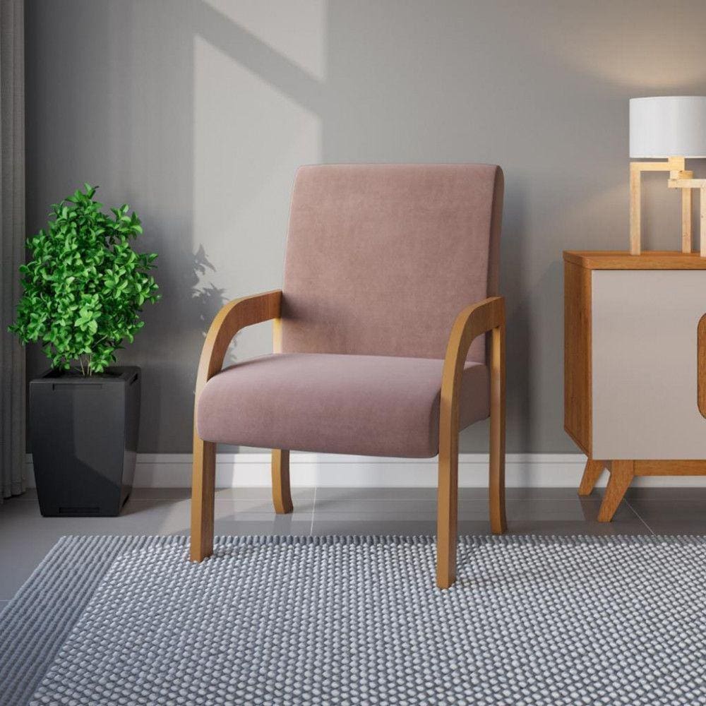 Poltrona 59cm Veludo Ravena Viero Móveis