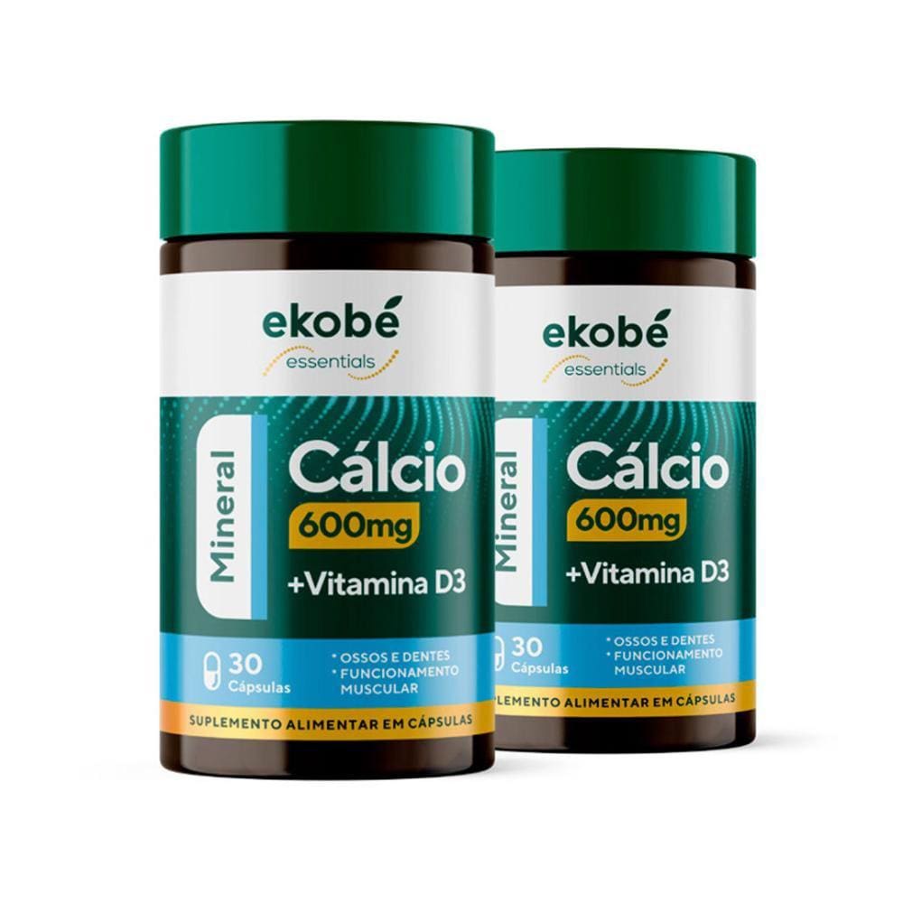 Cálcio 600mg + Vitamina D3 Mineral 30 Cápsulas Ekobé