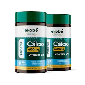Cálcio 600mg  + Vitamina D3 Mineral 30 Cápsulas Ekobé