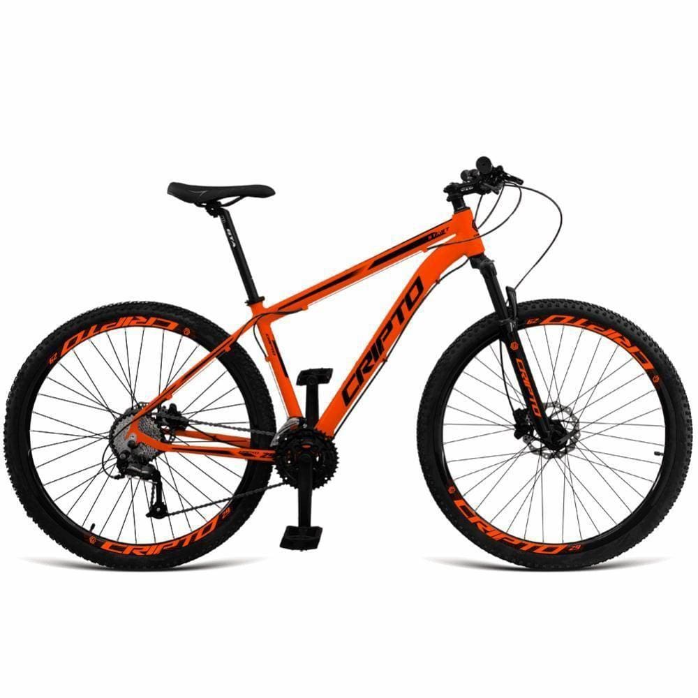 Bicicleta Aro 29 Cripto 24 Marchas Shimano E Freios A Disco - Laranja-preto - 19" Laranja-preto