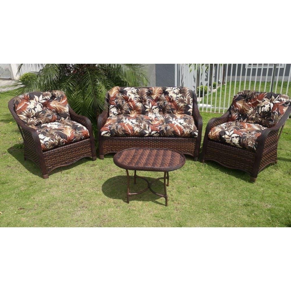 Conjunto De Sofá Melo 1 Sofá + 2 Poltronas + 1 Mesa Centro