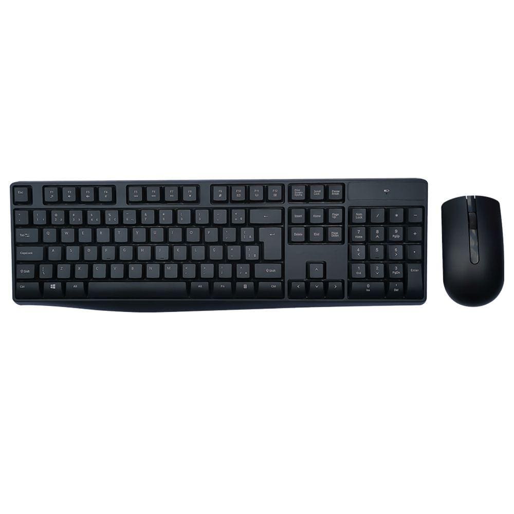 Kit Teclado Mouse sem Fio Slim USB ABNT2 1600DPI 12 Teclas Multimídia Multi TC269