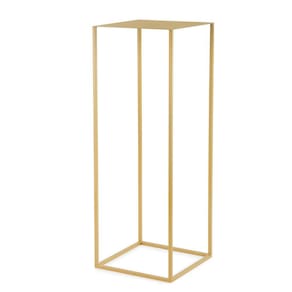 Mesa De Apoio em Metal Cubo Vazado com Tampo Dourado P - D`Rossi