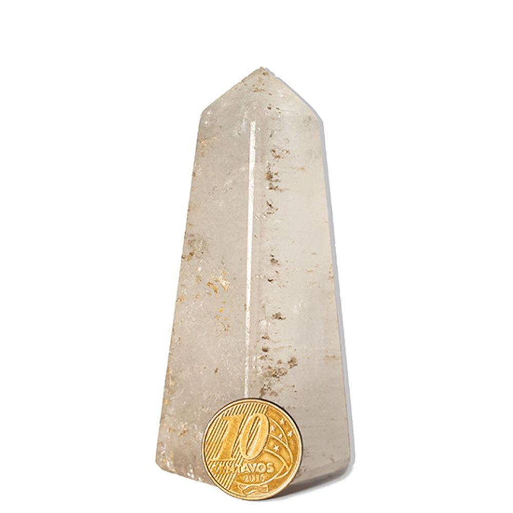 Obelisco Quartzo Cristal 80mm Pedra Natural Classe D 117g