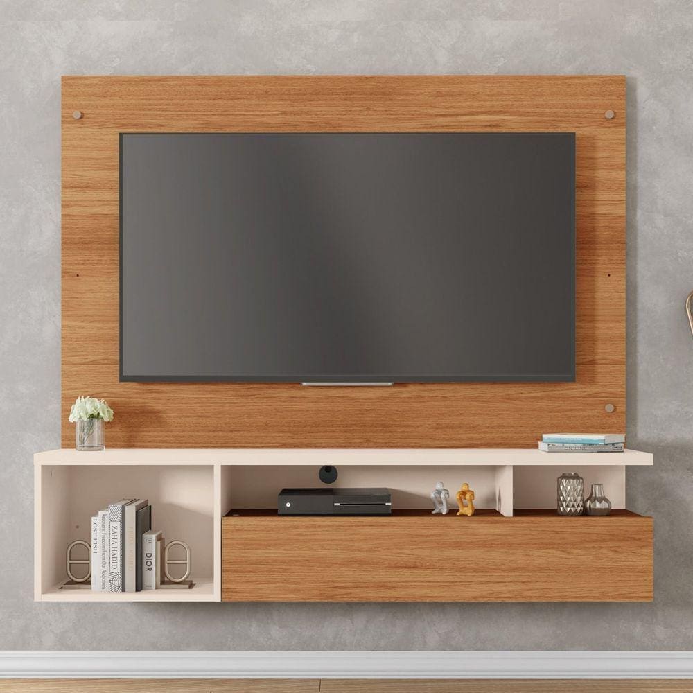 Painel para Tv até 55 Polegadas Brasil Freijó/Off White
