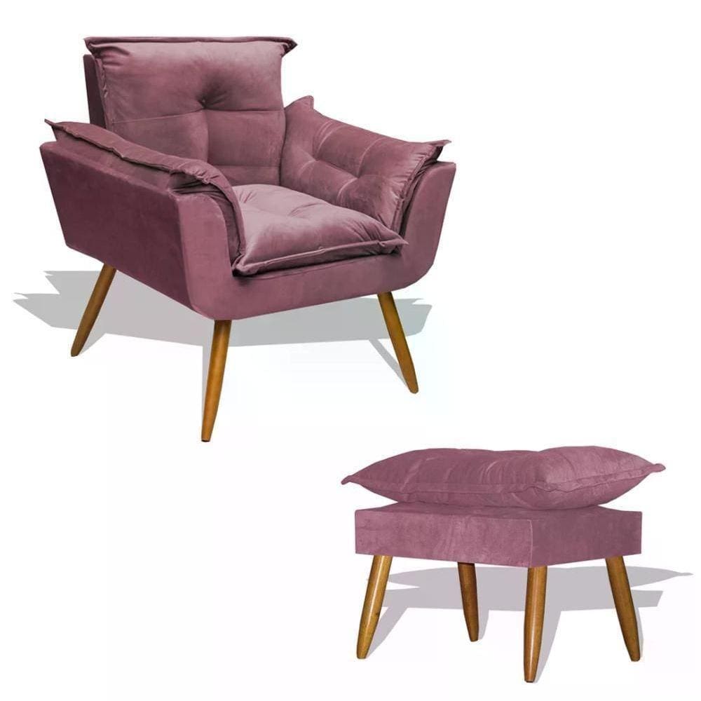 Kit Poltrona Opala Com Puff Opala - Rosê Rosê