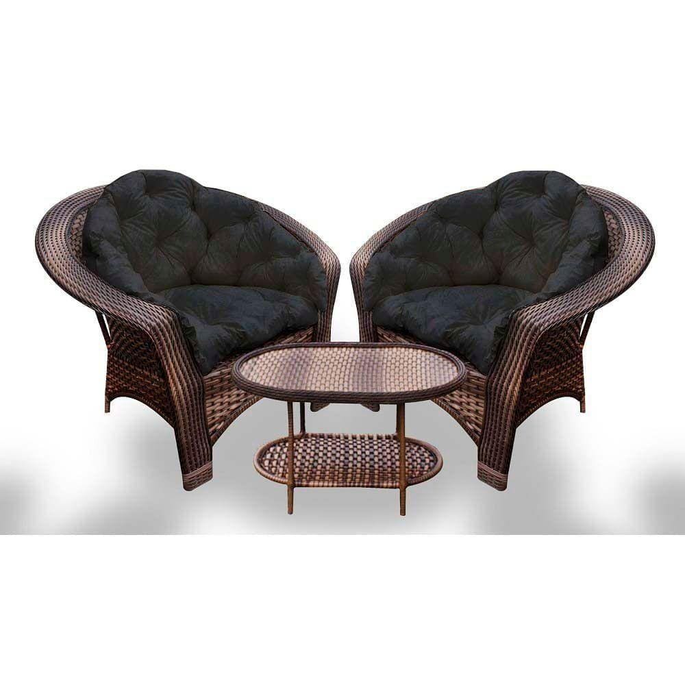 Conjunto De Poltronas 19 2 Poltronas + 1 Mesa Centro Preto