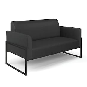 Sofá Namoradeira Base Industrial Alta Preto Marisa Corino D03 - D\`rossi Cor Preto