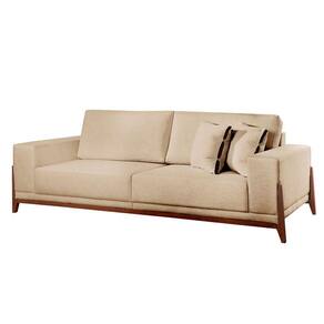 Sofá Fixo Magnus 3 Lugares Luxo 190cm Castellar Móbile Bege