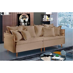 Sofá Fixo Atlas 2 Lugares Luxo 160cm Castellar Móbile Bege