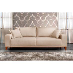 Sofá Fixo Argos 2 Lugares Luxo 160cm Castellar Móbile Bege Claro
