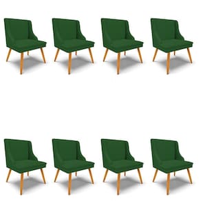 Kit 8 Cadeiras Estofadas Para Sala De Jantar Pés Palito Lia Veludo Verde Luxo - Ibiza