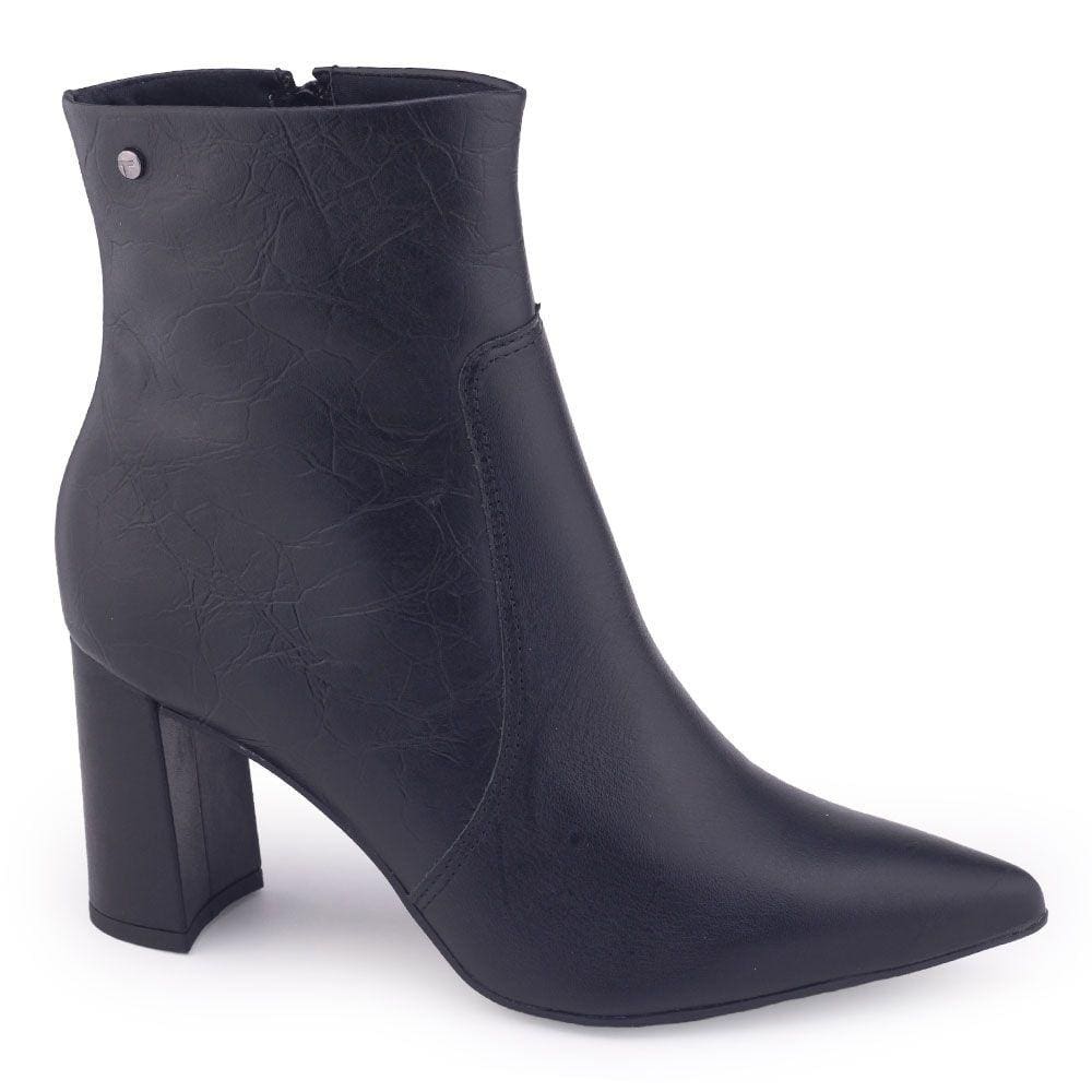 Bota Tanara T8374 Belmy couro cano curto bico fino
