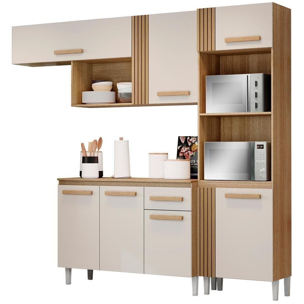 Cozinha Compacta Com Balcao 2001910x0310 Vitoria Off White Atacama Armoveis Atacama Off White